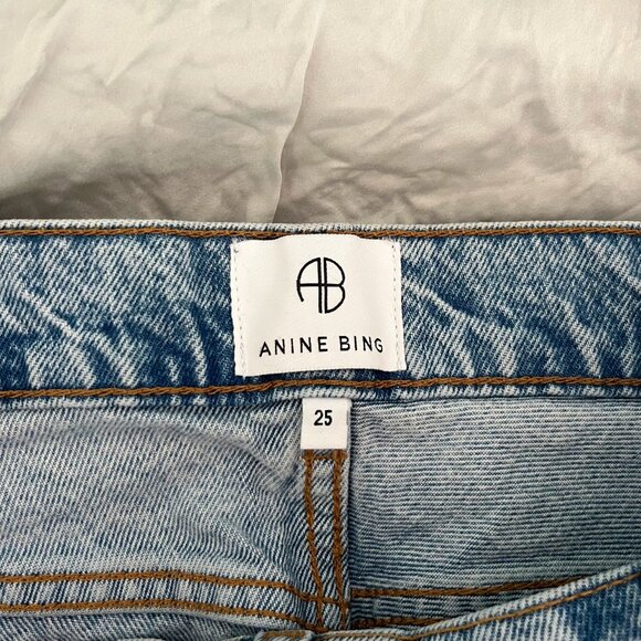 Anine Bing Distressed Straight Leg Jeans - Picture 7 of 12